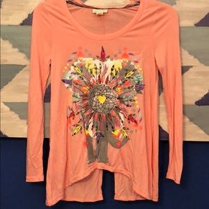 Pink long sleeve elephant shirt